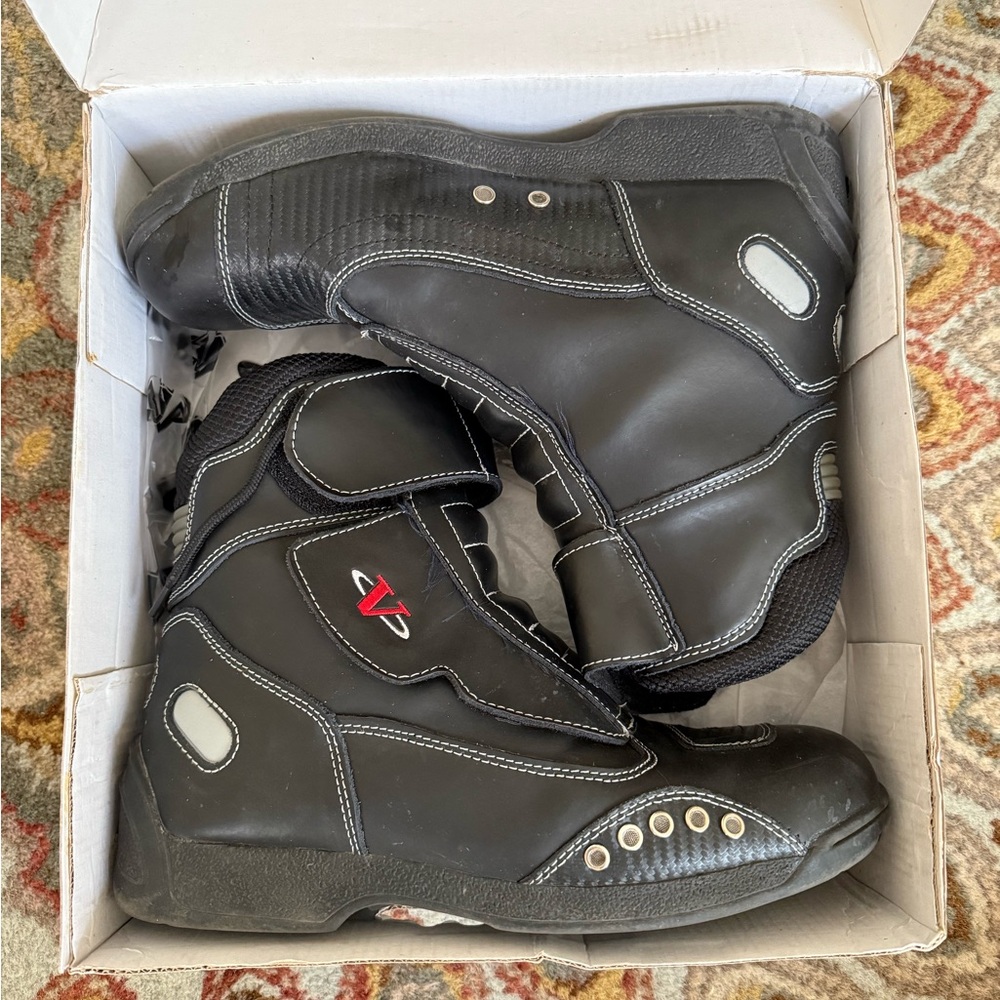 Vega Matrix Black Motorcycle Boots Size 11